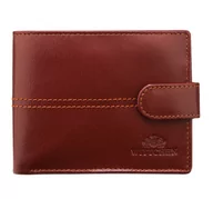 Portfele - Skórzany portfel średni brązowy - miniaturka - grafika 1