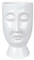 Wazony i flakony - Ewax, Wazon ceramiczny Twarz 211332-28, biały, 16x16x28 cm - miniaturka - grafika 1