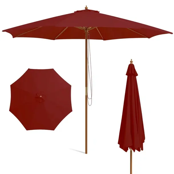 Parasol klasyczny Costway czerwony 300 x 262 cm