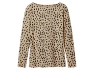 Koszulki i topy damskie - esmara® Koszulka damska z długim rękawem (Panterka, XS (32/34)) - miniaturka - grafika 1