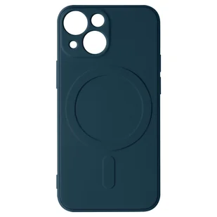 Magsafe iPhone 13 Case Silikonowe miękkie w dotyku wnętrze Mag Cover granatowe etui - Etui i futerały do telefonów - miniaturka - grafika 1