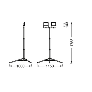 LEDVANCE LED-Worklight Value Tripod 2-punktowa 2 x 10 W - Oświetlenie warsztatowe - miniaturka - grafika 1