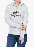 Bluzy sportowe damskie - Bluza z kapturem damska Helly Hansen Nord Graphic Pullover Hoodie - grey melange/grey - miniaturka - grafika 1