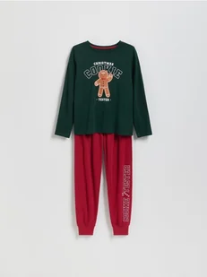 Reserved - Świąteczna piżama - ciemnozielony - Skarpetki dla dzieci - miniaturka - grafika 1