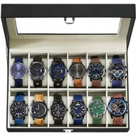 Akcesoria do zegarków - Pudełko Etui Organizer Szkatułka Na Zegarki 12szt - miniaturka - grafika 1