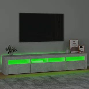 Lumarko Szafka pod TV z oświetleniem LED, szarość betonu, 210x35x40 cm - Szafki RTV - miniaturka - grafika 5