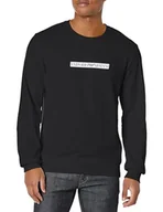 Bluzy męskie - Emporio Armani Męska bluza z kapturem Brushed Terry Crew Neck, czarny, L - miniaturka - grafika 1