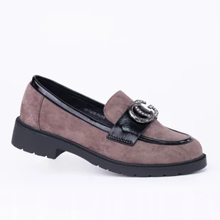 Mokasyny damskie GOODIN GD-FL6120 zamsz eko skóra logo platforma taupe 39 - Mokasyny damskie Mokasyny damskie GOODIN GD-FL6120 zamsz eko skóra logo platforma taupe 39 - Mokasyny damskie - miniaturka - grafika 1