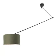 Lampy sufitowe - QAZQA Lampa wisząca regulowana czarna klosz zielony 35cm - Blitz I - miniaturka - grafika 1