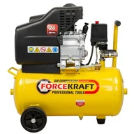 Sprężarki i kompresory - Sprężarka tłokowa kompresor olejowy z bezpośrednim napędem 1.5kW  zbiornik 24l 8bar 180l/m 230V FORCEKRAFT - miniaturka - grafika 1