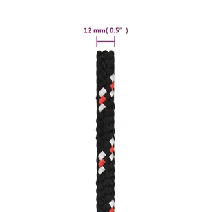 Linka żeglarska, czarna, 12 mm, 100 m, polipropylen - Żeglarstwo - miniaturka - grafika 7