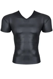 Regnes Fetish Planet Regnes Fetish Planet Wetlook męski t-shirt z dekoltem w kształcie litery V - czarny - L - Koszulki męskie - miniaturka - grafika 4