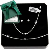 Zestawy biżuterii dla kobiet - SREBRNY MODNY KOMPLET BIŻUTERII DAMSKIEJ KULKI 925 NA PREZENT - miniaturka - grafika 1