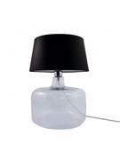 Lampy stojące - Zuma Line Szklana LAMPA stołowa BATUMI 5528BK abażurowa LAMPKA stojąca czarna przezroczysta 5528BK - miniaturka - grafika 1