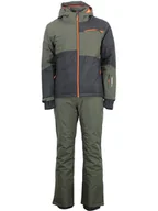Kurtki narciarskie - Peak Mountain 2-częściowy zestaw narciarski "Cardio" w kolorze oliwkowo-szarym - miniaturka - grafika 1