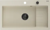 Zlewozmywaki - Mexen Omar zlewozmywak granitowy 1-komorowy 800 x 480 mm, beżowy, syfon czarny - 6520801005-69-B - miniaturka - grafika 1