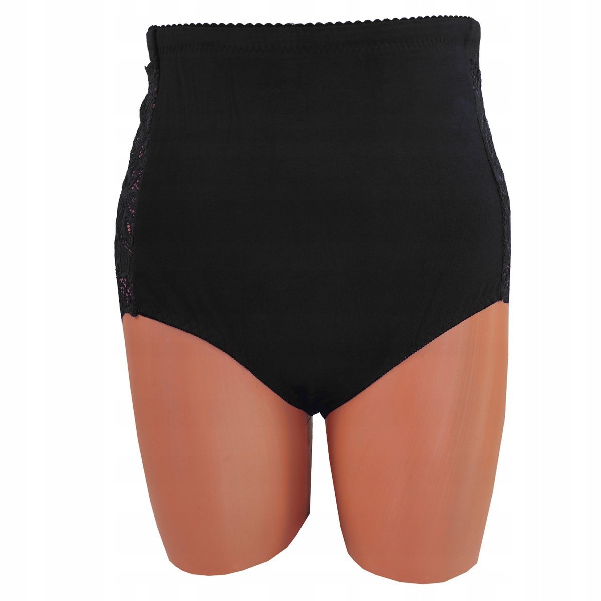 Majtki Plus Size Figi Wysokim Stanem Wyszczuplające Bawełniane Koronka 3XL