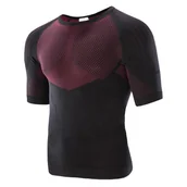 Koszulki męskie - Hi-Tec, HANO TOP, Bielizna termoaktywna męska, Bluza, Black/Dark Red, XL/XXL - miniaturka - grafika 1