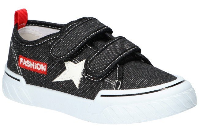 AMERICAN CLUB TEN167 TENISÓWKI TRAMPKI DZIECIĘCE WKŁADKA SKÓRZANA RZEP BLACK 26