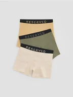 Skarpetki dla dzieci - Reserved - Bawełniane bokserki 3 pack - beżowy - miniaturka - grafika 1