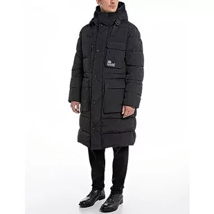 Replay płaszcz zimowy męski, 228 PIRATE BLACK, XXL - Płaszcze męskie - miniaturka - grafika 1