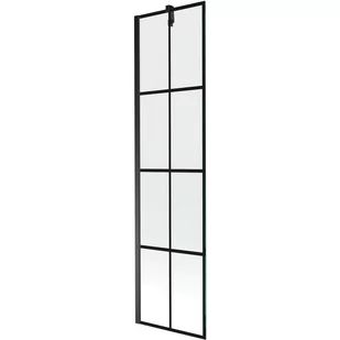 Mexen Next parawan nawannowy 1-skrzydłowy 50 x 150 cm, czarny wzór, czarny - Parawany nawannowe - miniaturka - grafika 1