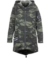 Bluzy damskie - Długa bluza damska z kapturem parka gruba ciepła-S - miniaturka - grafika 1