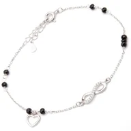 Bransoletki - Srebrna bransoletka koniczyna z nieskończonością - miniaturka - grafika 1