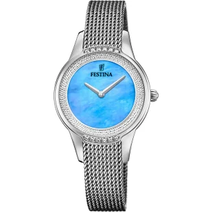 Zegarek Festina Mademoiselle 20494/8 zegarek damski na bransolecie z błękitną tarczą - Zegarki damskie - miniaturka - grafika 1