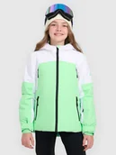 Kurtki i płaszcze dla dziewczynek - 4F Kurtka narciarska membrana 8000 dziewczęca - zielona 122 (6-7 lat) - miniaturka - grafika 1
