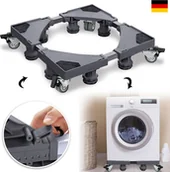 Akcesoria i części do pralek i suszarek - NAIZY Podstawa pod pralkę Podstawa pod pralkę Podstawa pod lodówkę Podstawa pod pralkę Suszarka Zamrażarka, Regulowana szerokość 44-75 cm Wysokość 10-13 cm - Szary, 8 nóżek z 4 kółkami - miniaturka - grafika 1