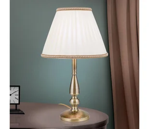 Orion LA 4-1085/1 - Lampa stołowa TONIA 1xE27/60W/230V śr. 30 cm białe/brąz - Lampy stojące - miniaturka - grafika 1