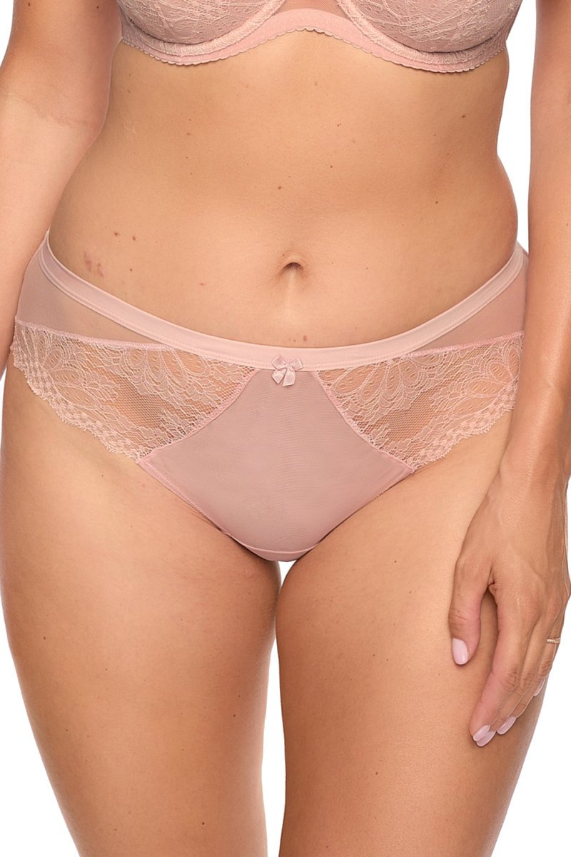 Figi damskie z koronką i tiulem Marleen 1293 różowe 3XL