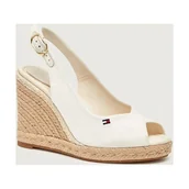 Sandały damskie - Tommy Hilfiger Koturny z dodatkiem skóry - miniaturka - grafika 1