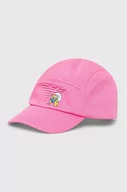 Czapki dla dzieci - Emporio Armani czapka z daszkiem bawełniana dziecięca kolor różowy z aplikacją - miniaturka - grafika 1