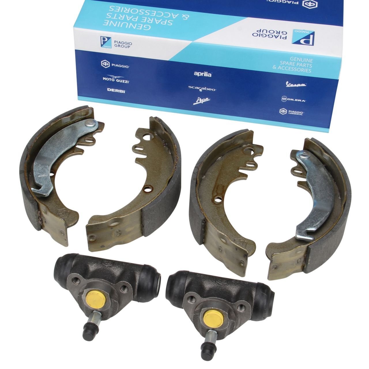 2x cylinderki hamulcowe + tylne szczęki hamulcowe do Piaggio Ape 50 FL3 FL Mix RST TM P50 TL5T TL6T