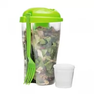 Lunch boxy - Sagaform Lunch Box Pojemnik Na Sałatki Plastikowy Z Widelcem Fresh Zielony 0,8 L - miniaturka - grafika 1