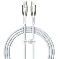 Kable USB - Baseus Glimmer Series kabel z szybkim ładowaniem USB-C 480Mb/s PD 100W 1m biały - miniaturka - grafika 1