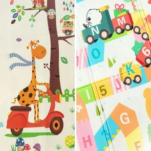 MATA EDUKACYJNA PIANKOWA DWUSTRONNA DLA DZIECI SKŁADANA XXL DUŻA 200X180 - Maty edukacyjne - miniaturka - grafika 1