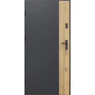 Drzwi zewnętrzne - Drzwi stalowe zewnętrzne wejściowe Dual czarne plus Grand 80 lewe - miniaturka - grafika 1