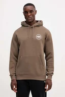 Bluzy męskie - Rip Curl bluza STAPLE męska kolor brązowy z kapturem z nadrukiem 095MFL - miniaturka - grafika 1