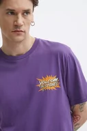 Koszulki męskie - Volcom t-shirt bawełniany męski kolor fioletowy z nadrukiem - miniaturka - grafika 1