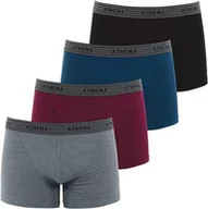 Majtki męskie - ATHENA - Zestaw 4 bokserów dla mężczyzn Eco Pack, Szary, 3XL - miniaturka - grafika 1