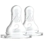 Smoczki do butelek - Dr Browns Komplet smoczków poziom 2 wąska szyjka - miniaturka - grafika 1