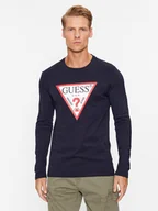 Koszulki męskie - Guess Longsleeve Original Logo M2YI31 I3Z14 Granatowy Slim Fit - miniaturka - grafika 1