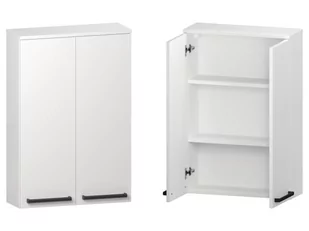 Szafka nad Pralkę ATH 60 cm 2D90 - Biały Mat - Uchwyty Czarne Matowe - Szafki łazienkowe - miniaturka - grafika 1