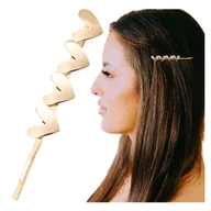 Ozdoby do włosów - Spinka do Włosów Złota Wsuwka Metalowa Wytrzymała Serca Lekka i Wygodna - miniaturka - grafika 1