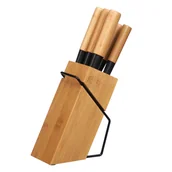 Noże kuchenne - Zestaw 6 noży kuchennych z bambusowymi trzonkami BAMY w stojaku - miniaturka - grafika 1