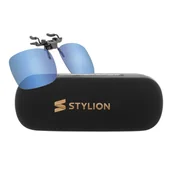 Akcesoria do okularów - Nakładki przeciwsłoneczne polaryzacyjne lustrzane na okulary korekcyjne - niebieskie - NA-165 - miniaturka - grafika 1