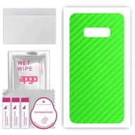 Szkła hartowane na telefon - Folia naklejka skórka strukturalna na TYŁ do Samsung Galaxy S10e -  Carbon Zielony - apgo SKINS - miniaturka - grafika 1